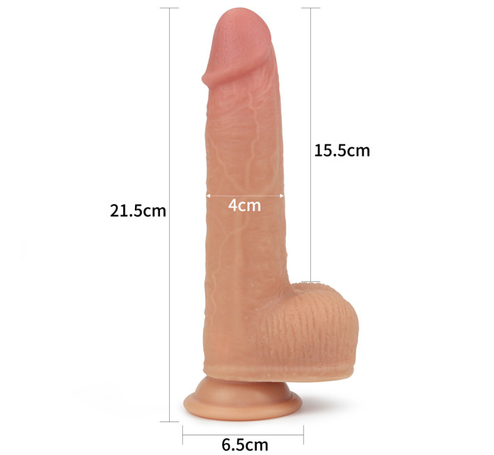 Вібратор LoveToy Dual-Layered Silicone Rotating Cock With Vibration Anthony 8.5 Flesh
