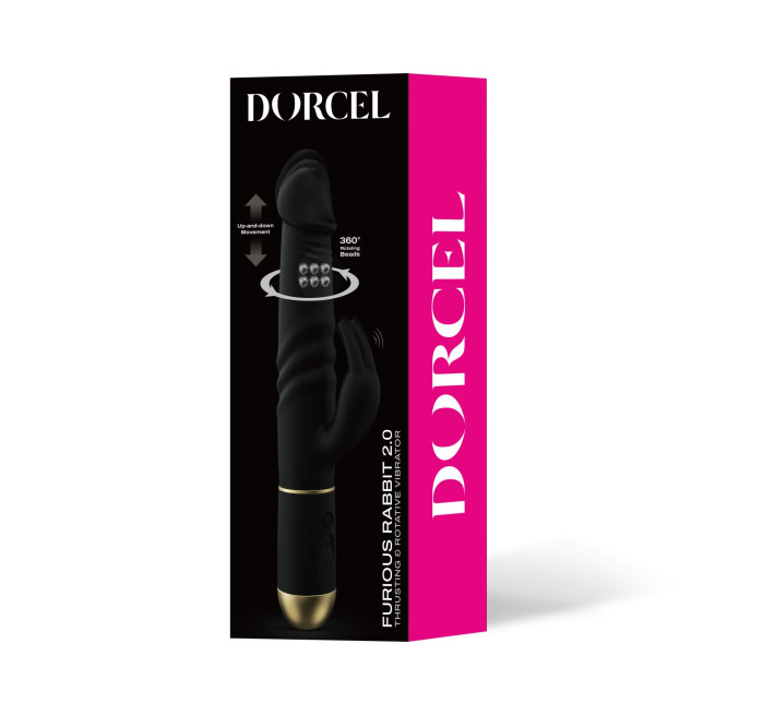 Вибратор Dorcel Furious Rabbit 2.0 с возвратно-поступательными движениями головки, перезаряжаемый