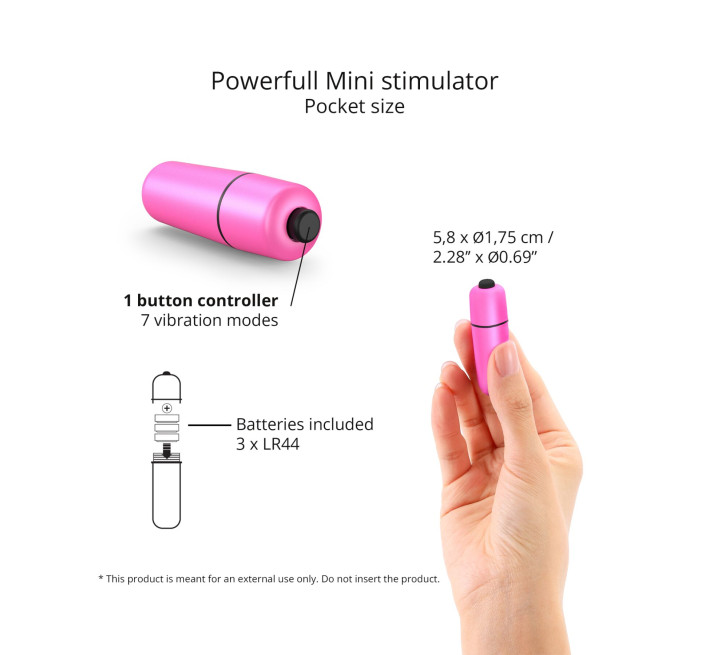 Виброшара Love To Love WAOUHHH - DANGER PINK, 7 режимов, на батарейках