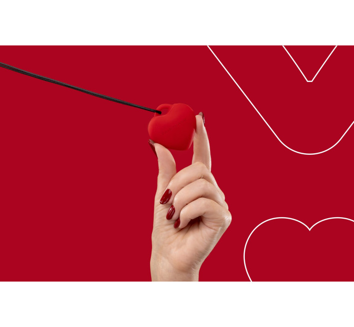 Мінівібратор «Сердечко» FairyGasm PleasureStone red, 9 режимів, на шнурку