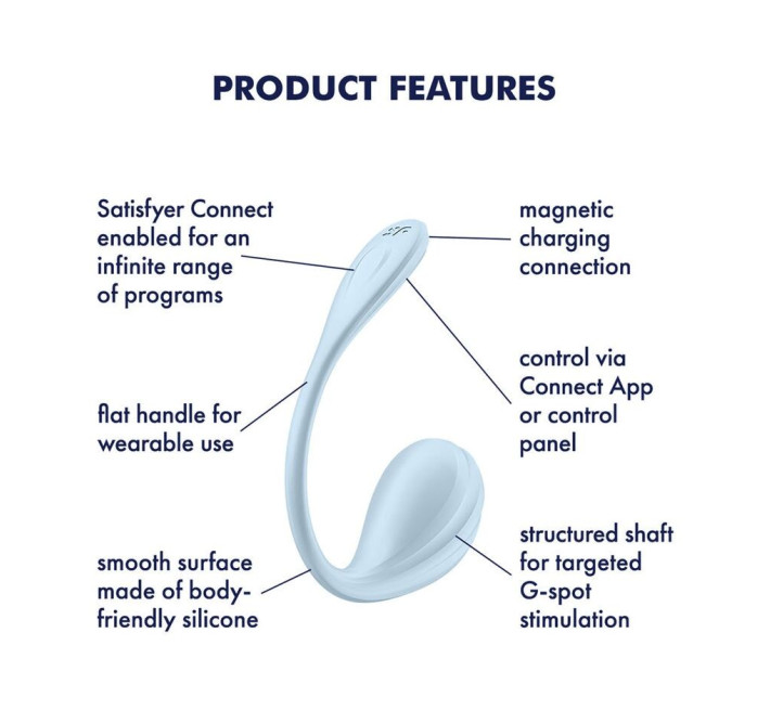 Смарт-виброейте Satisfyer Smooth Petal Connect App Light Blue