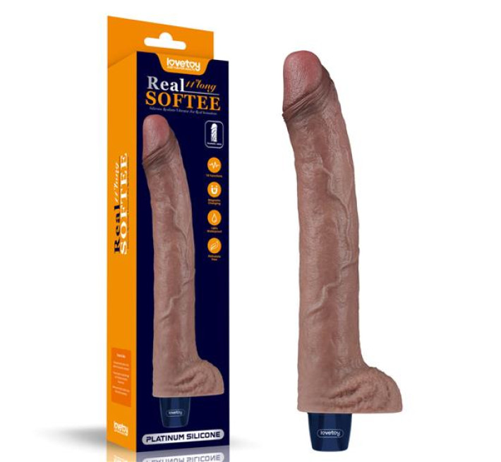 Вібратор LoveToy Real Softee Rechargeable Silicone Vibrating Dildo 11