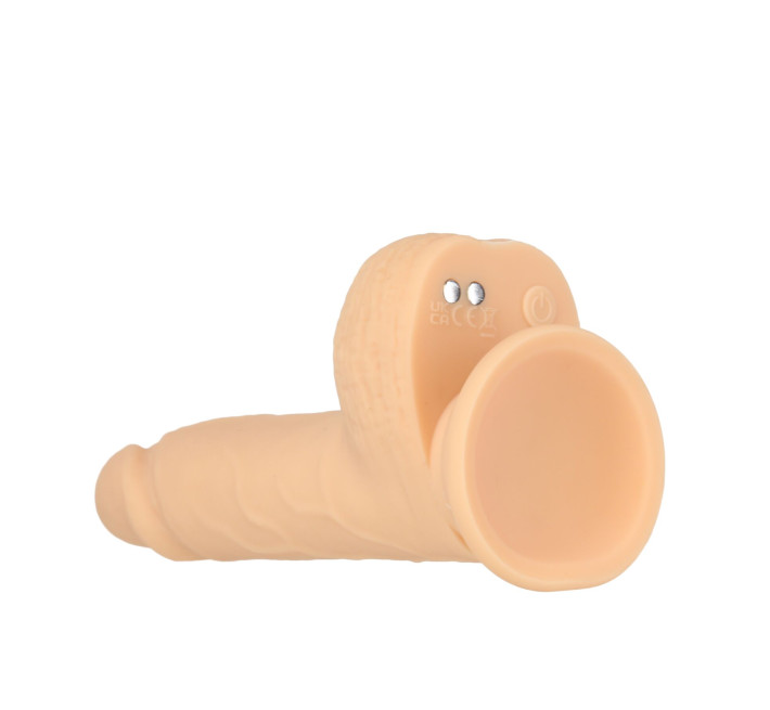 Фалоімітатор-пульсатор Naked Addiction 6.5 Thrusting Dong With Remote, рухи вперед-назад, пульт ДК