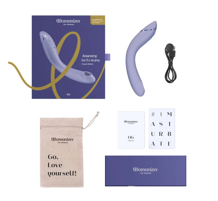 Вибратор для точки G c вакуумной стимуляцией Womanizer OG Lilac