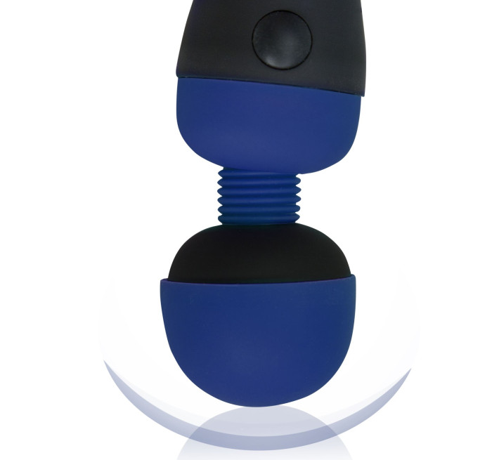 Вибромассажер PalmPower Recharge Blue, перезаряжаемый, гибкая головка, тревел-замок