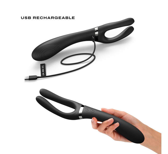 Вибратор-стимулятор Dorcel INFINITE JOY BLACK, многофункциональный, унисекс