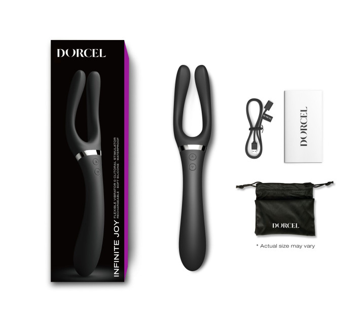 Вибратор-стимулятор Dorcel INFINITE JOY BLACK, многофункциональный, унисекс