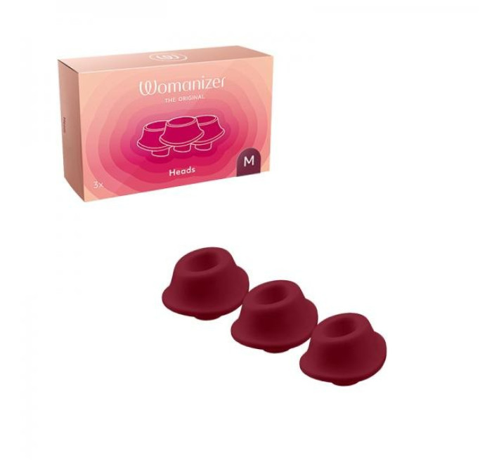 Змінні насадки Womanizer Premium, Classic, Liberty, Starlet - M, Бордові, 3 шт