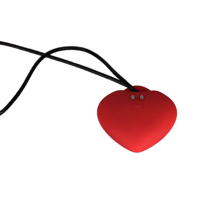 Мінівібратор «Сердечко» FairyGasm PleasureStone red, 9 режимів, на шнурку