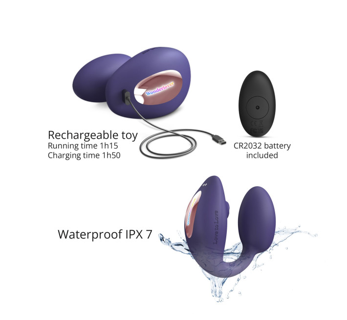 Віброяйце з вакуумною кліторальною стимуляцією Love To Love Wonderlover MIDNIGHT INDIGO