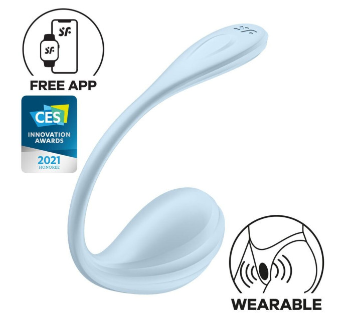 Смарт-виброейте Satisfyer Smooth Petal Connect App Light Blue