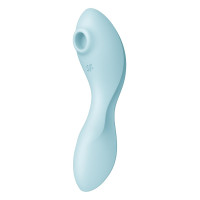 Вакуумный смарт-стимулятор с вибрацией Satisfyer Curvy Trinity 5 (Blue), управление со смартфона
