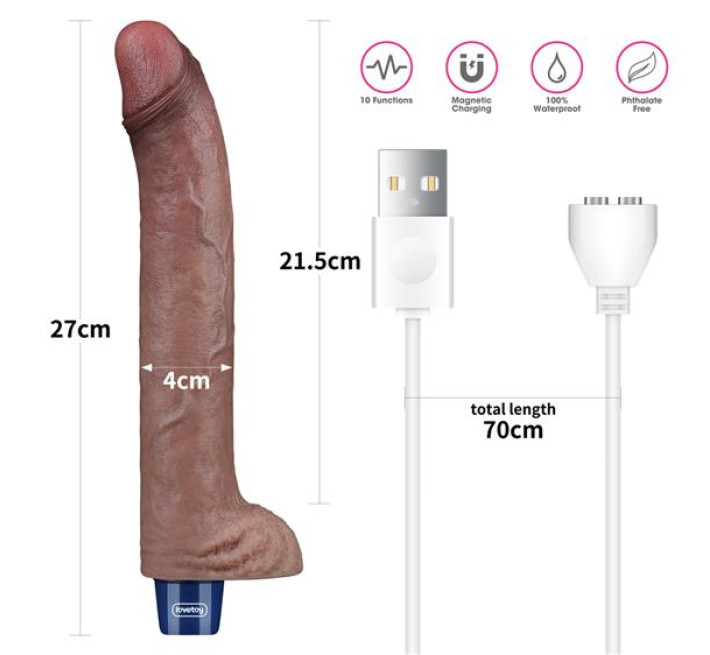 Вібратор LoveToy Real Softee Rechargeable Silicone Vibrating Dildo 11