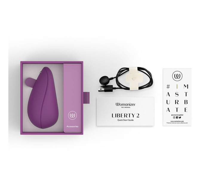 Вакуумний кліторальний стимулятор Womanizer Liberty 2 Purple, 8 режимів, магнітна кришечка
