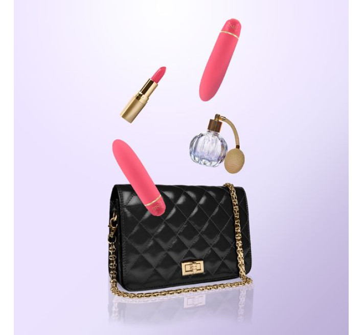 Вибропуля RIANNE S - Classique Vibe мини-вибратор на 7 режимов, чехол-косметичка Кораловая