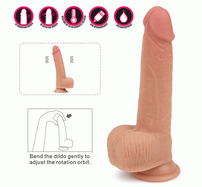 Вібратор LoveToy Dual-Layered Silicone Rotating Cock With Vibration Anthony 8.5 Flesh