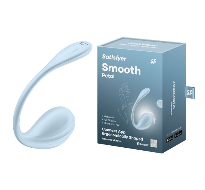 Смарт-виброейте Satisfyer Smooth Petal Connect App Light Blue
