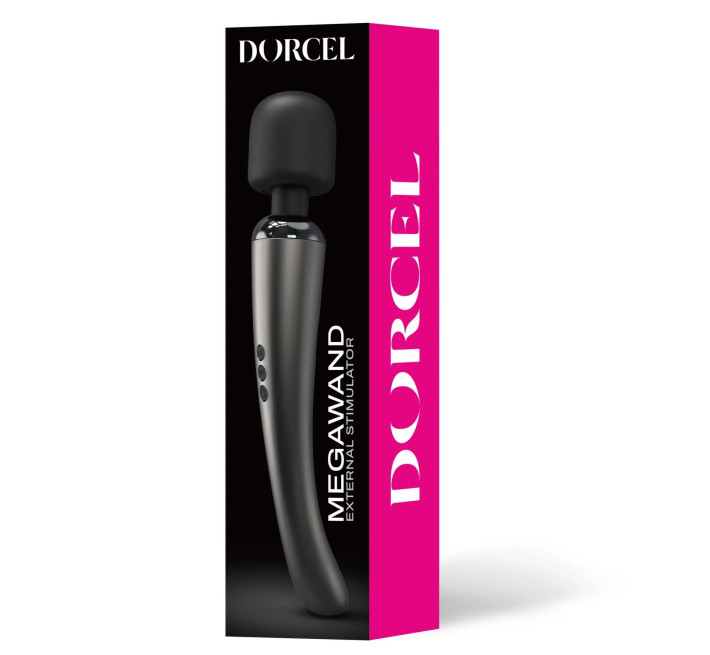 Потужний вібромасажер Dorcel Megawand Chrome Silver який перезаряджається, 160 режимів