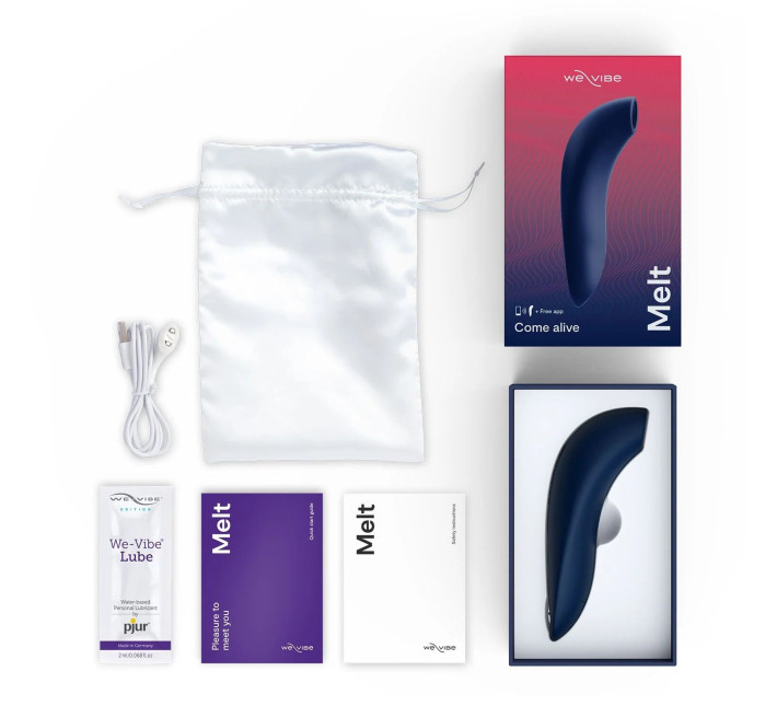 Вакуумний смарт-стимулятор для пар Melt by We-Vibe Midnight Blue, зручно поєднувати з проникним секс