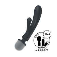Вібратор-кролик з вібромасажером Satisfyer Triple Lover Grey, 3 мотори Вібратор-кролик з вібромасажером Satisfyer Triple Lover Grey, 3 мотори