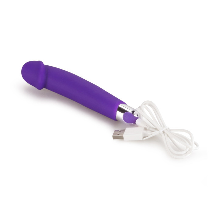 Вібратор LoveToy Rechargeable IJOY Silicone Dildo Фіолетовий