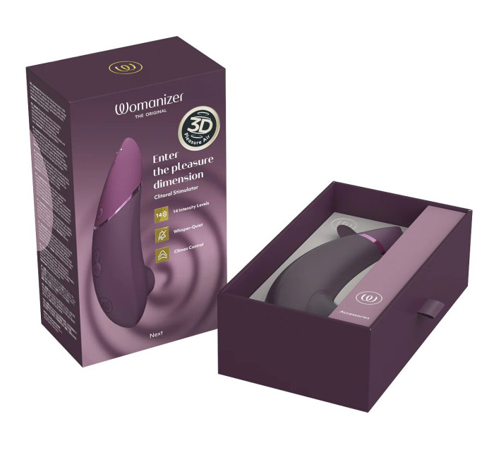 Вакуумний кліторальний стимулятор Womanizer Next Dark Purple, 3D Pleasure Air, 14 рівнів інтенсивності