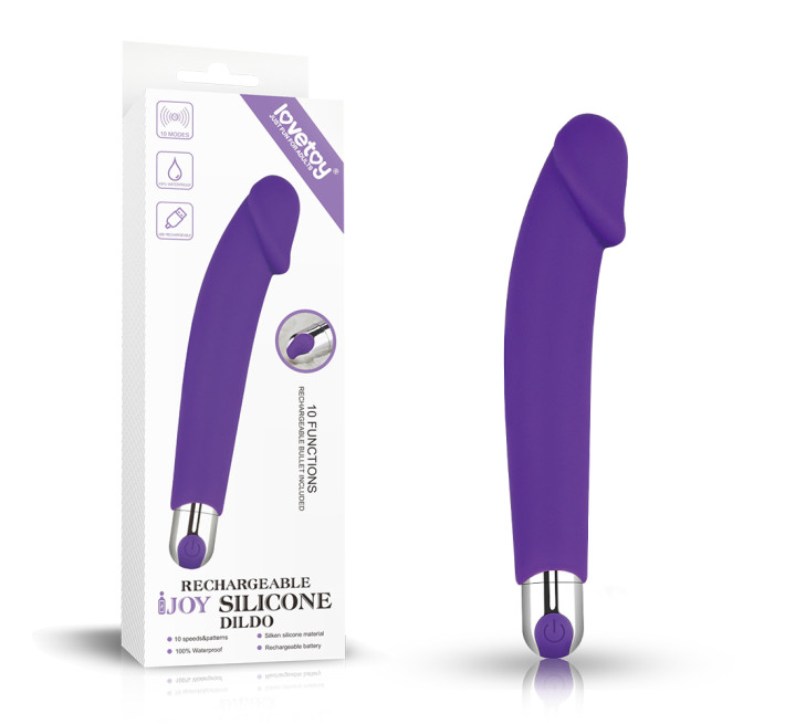 Вібратор LoveToy Rechargeable IJOY Silicone Dildo Фіолетовий