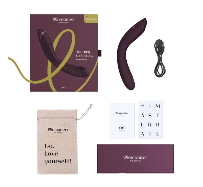 Вібратор для точки G c вакуумною стимуляцією Womanizer OG Aubergine