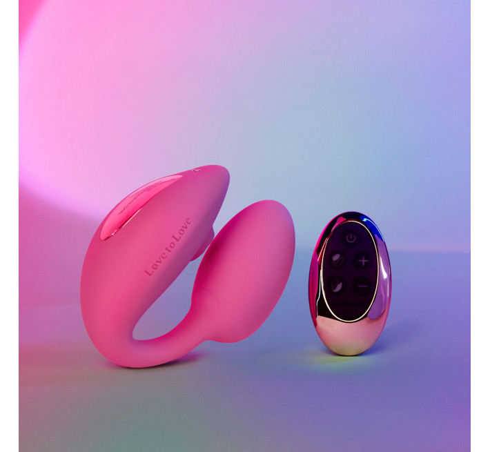 Виброяйте с вакуумной клиторальной стимуляцией Love To Love Wonderlover PINK PASSION