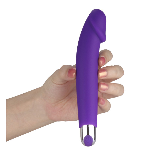 Вібратор LoveToy Rechargeable IJOY Silicone Dildo Фіолетовий