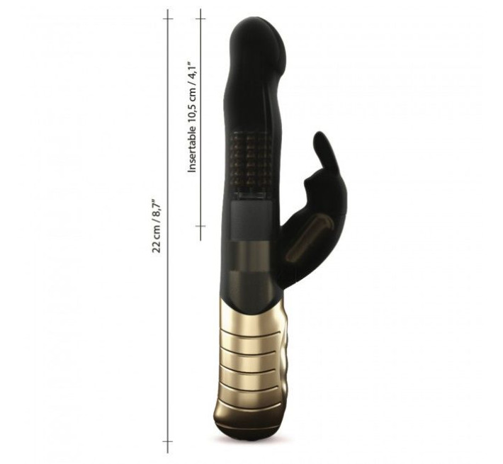 Вибратор-кролик Dorcel Baby Rabbit Gold 2.0 с жемчужным массажем и вращающейся головкой