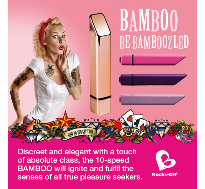 Потужний мінівібратор Rocks Off Bamboo Rose Gold