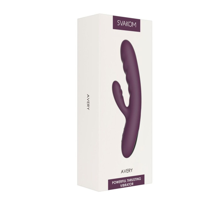 Вібратор-кролик Svakom Avery Lilac зі стовбуром, що рухається, рух вперед-назад