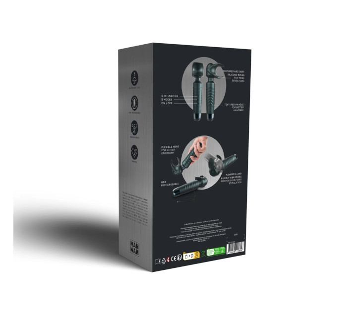Мастурбатор-вібромасажер Manwan MAN.WAND EVO Pine Grey, чудово для пар, вібромінет