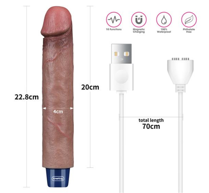Вибратор LoveToy Real Softee Rechargeable Silicone Vibrating Dildo 9