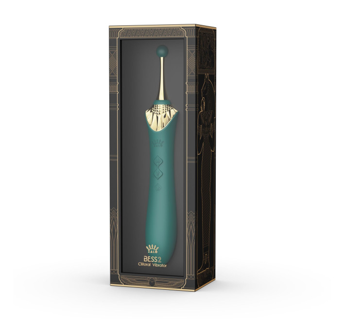 Мультифункциональный вибратор Zalo — Bess 2 Turquoise Green, 4 насадки, подогрев.