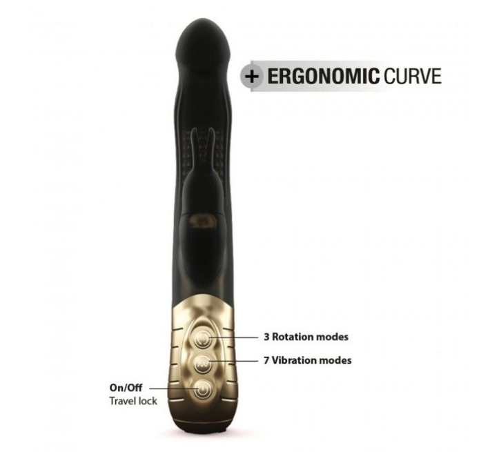 Вибратор-кролик Dorcel Baby Rabbit Gold 2.0 с жемчужным массажем и вращающейся головкой