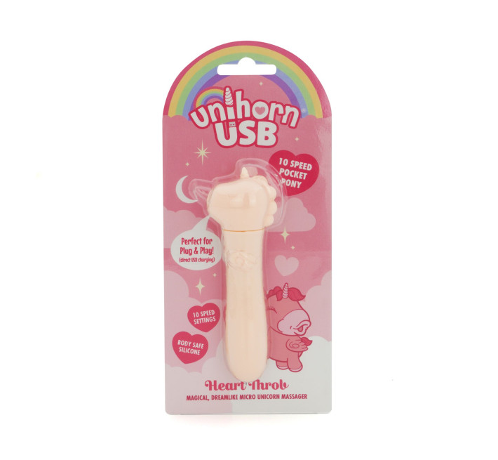 Вібратор-єдиноріжка Unihorn USB Bullet - Heart Throb, віброкуля, USB-зарядка