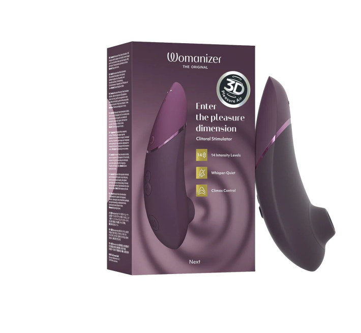 Вакуумний кліторальний стимулятор Womanizer Next Dark Purple, 3D Pleasure Air, 14 рівнів інтенсивності