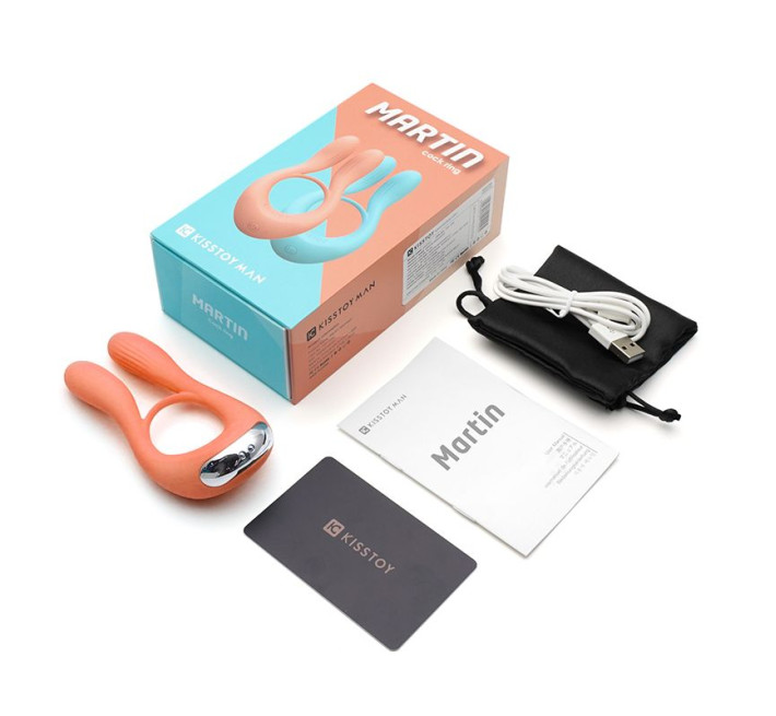 Вибратор для пар KisToy Martin Оранжевый