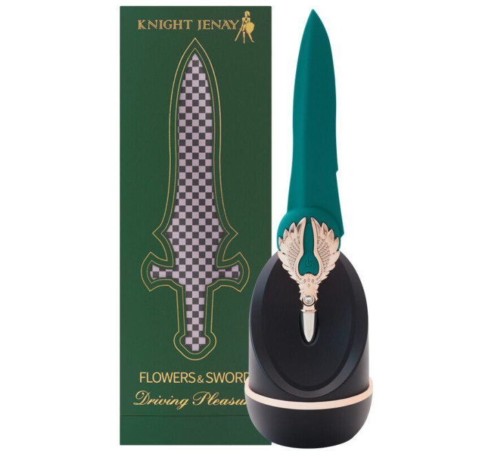 Вишуканий вібратор Knight Jenay FLOWERS & SWORD, маска, стрічка та лубрикант у комплекті