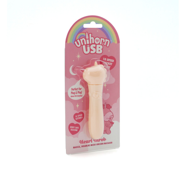 Вібратор-єдиноріжка Unihorn USB Bullet - Heart Throb, віброкуля, USB-зарядка