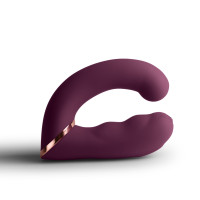 Подвійний вібратор Rocks Off Gemini Burgundy, 2 мотори, по 10 режимів, змінне положення ручки