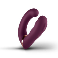 Подвійний вібратор Rocks Off Gemini Burgundy, 2 мотори, по 10 режимів, змінне положення ручки