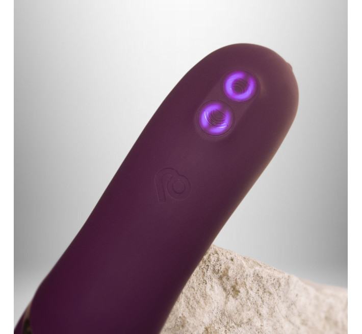 Подвійний вібратор Rocks Off Gemini Burgundy, 2 мотори, по 10 режимів, змінне положення ручки