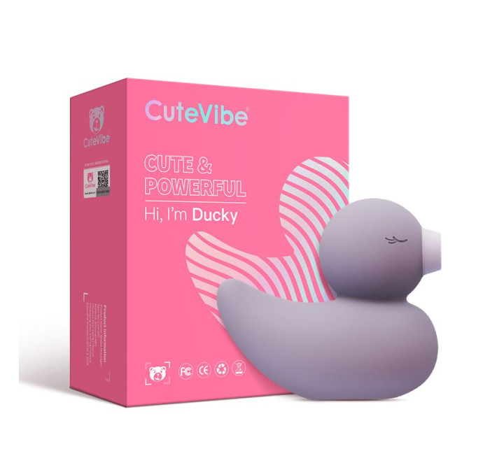 Вакуумный вибратор-уточка CuteVibe Ducky Grey