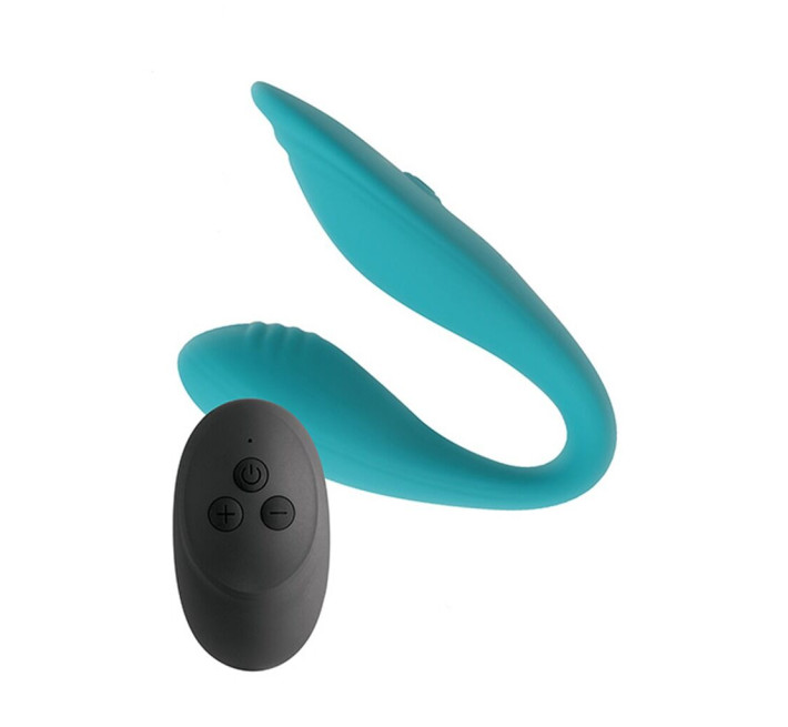 Подвійний вібратор S Pleasures Premium Delight, бірюзовий, для клітора та точки G, 10 режимів