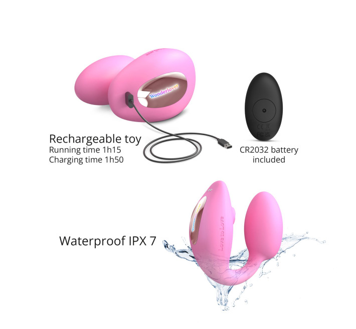 Виброяйте с вакуумной клиторальной стимуляцией Love To Love Wonderlover PINK PASSION