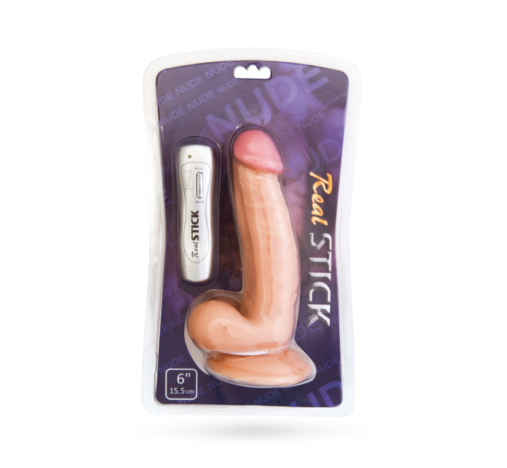 Вібратор Toyfa RealStick Nude 7 режимів вібрації 15,5 см