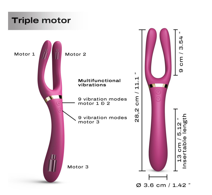 Вібратор-стимулятор Dorcel INFINITE JOY PLUM, багатофункціональний, унісекс